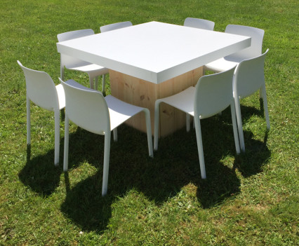 Woodland Low Square Table White